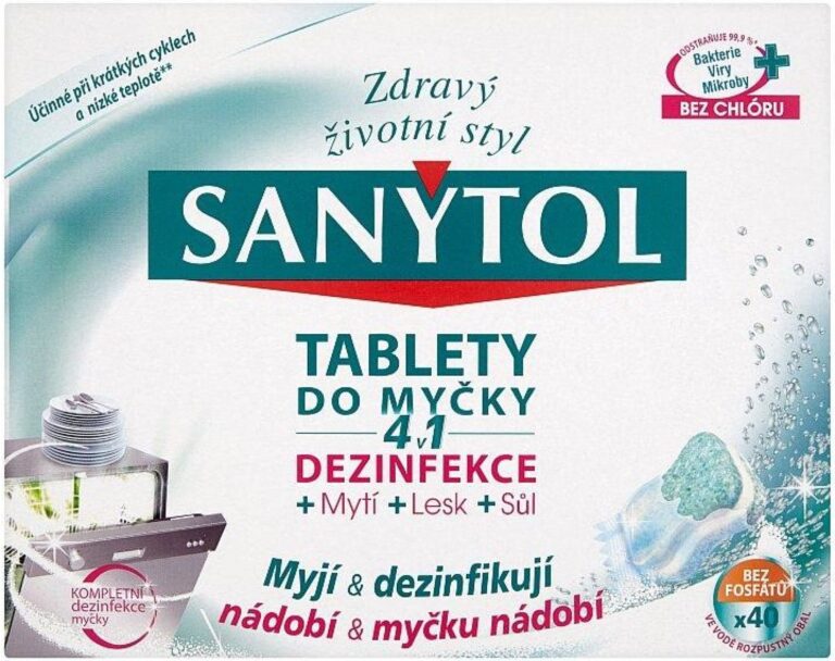 Test Sanytol 4v1 tablety do umývačky riadu, 40 ks Recenzia Sanytol 4v1 tablety do umývačky riadu, 40 ks