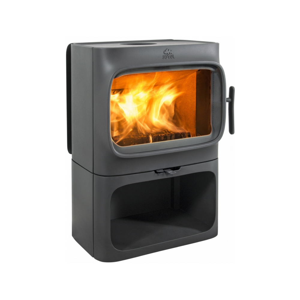 Dizajnové liatinové krbové kachle Obrázok ukazuje liatinové kachle v modernom škandinávskom dizajne