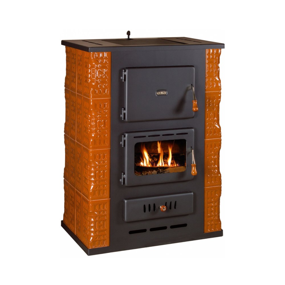 Široké krbové kachle Obrázok ukazuje široké kachľové krbové kachle